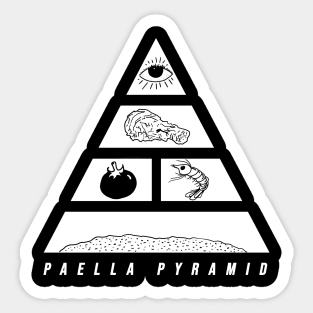 Classy Paella Pyramid White Print Design Sticker